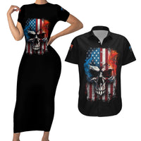 I Have Three Sides Skull Flag Couples Matching Short Sleeve Bodycon Dress and Hawaiian Shirt - Wonder Print Shop