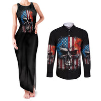 I Have Three Sides Skull Flag Couples Matching Tank Maxi Dress and Long Sleeve Button Shirt - Wonder Print Shop