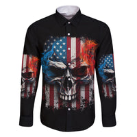 I Have Three Sides Skull Flag Family Matching Long Sleeve Bodycon Dress and Hawaiian Shirt - Wonder Print Shop