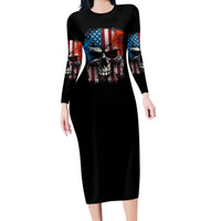 I Have Three Sides Skull Flag Family Matching Long Sleeve Bodycon Dress and Hawaiian Shirt - Wonder Print Shop