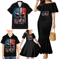 I Have Three Sides Skull Flag Family Matching Mermaid Dress and Hawaiian Shirt - Wonder Print Shop
