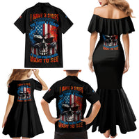 I Have Three Sides Skull Flag Family Matching Mermaid Dress and Hawaiian Shirt - Wonder Print Shop