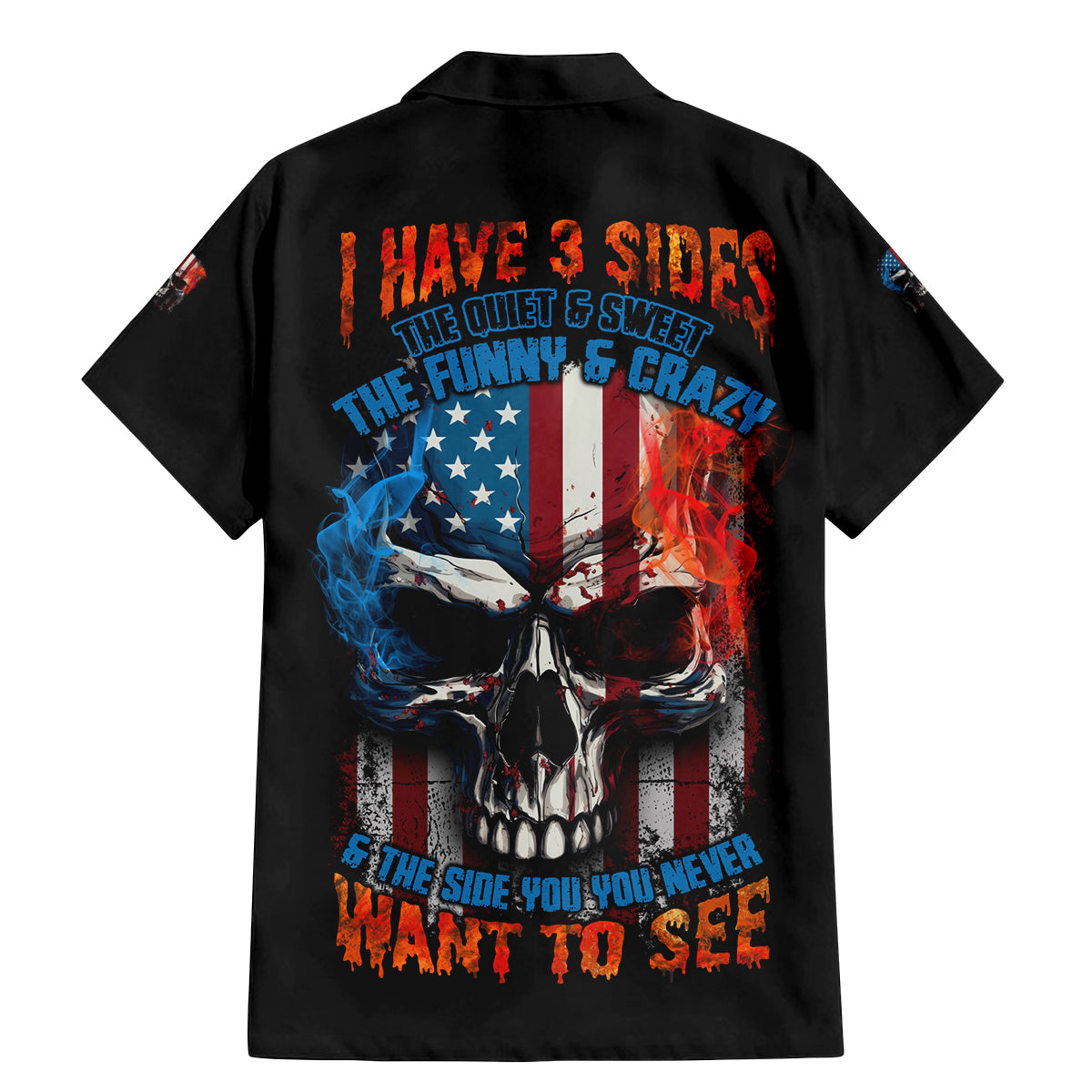 I Have Three Sides Skull Flag Family Matching Mermaid Dress and Hawaiian Shirt - Wonder Print Shop