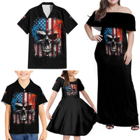 I Have Three Sides Skull Flag Family Matching Off Shoulder Maxi Dress and Hawaiian Shirt - Wonder Print Shop