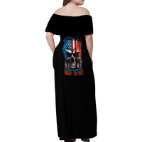 I Have Three Sides Skull Flag Family Matching Off Shoulder Maxi Dress and Hawaiian Shirt - Wonder Print Shop