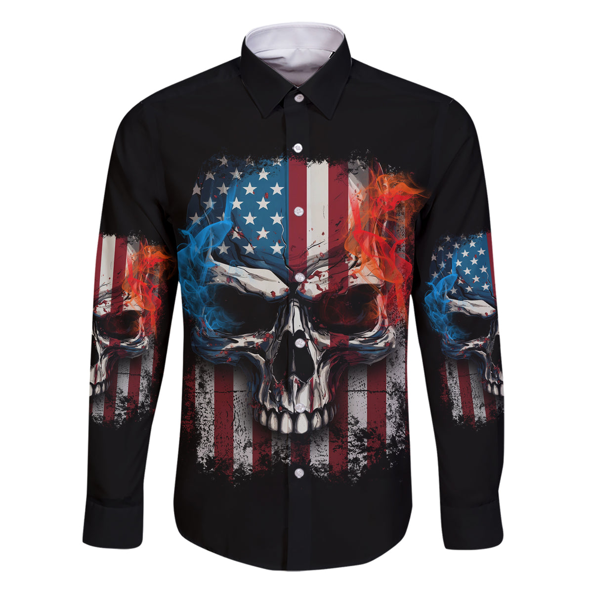 I Have Three Sides Skull Flag Family Matching Short Sleeve Bodycon Dress and Hawaiian Shirt - Wonder Print Shop