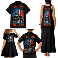I Have Three Sides Skull Flag Family Matching Tank Maxi Dress and Hawaiian Shirt - Wonder Print Shop