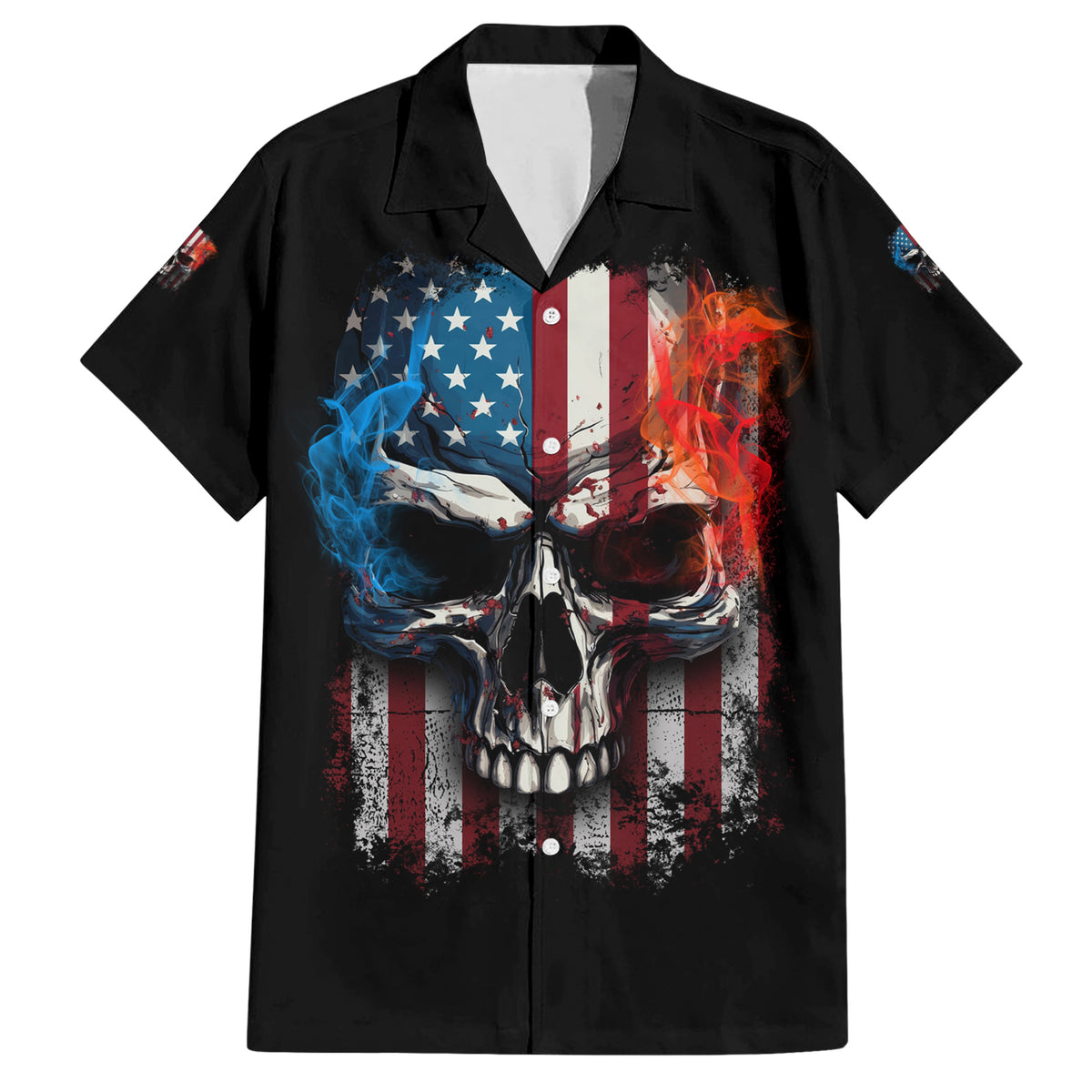 I Have Three Sides Skull Flag Hawaiian Shirt - Wonder Print Shop