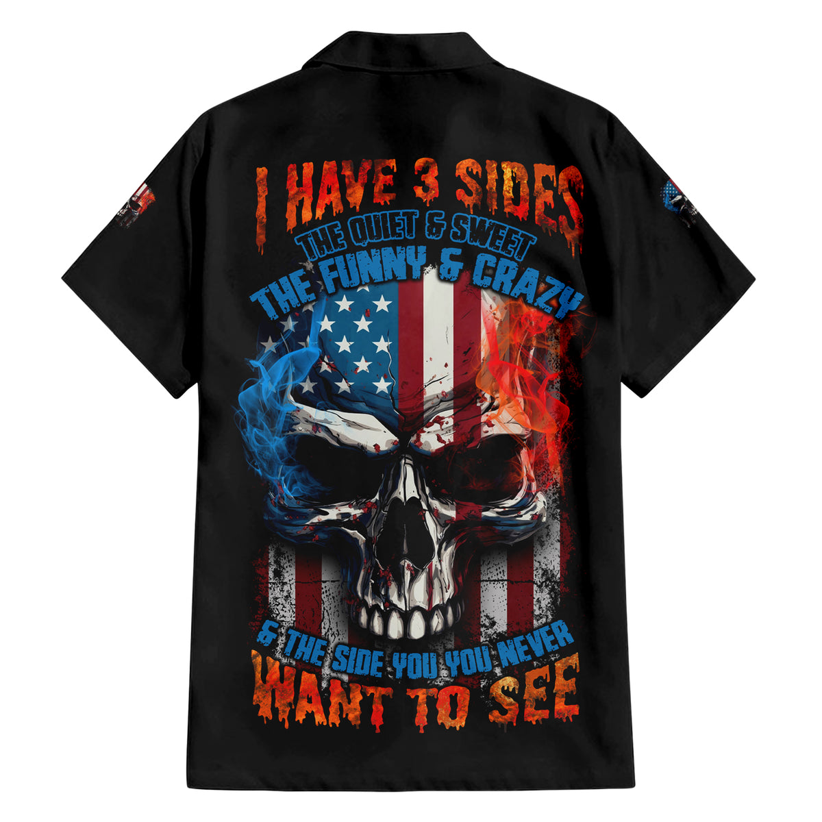 I Have Three Sides Skull Flag Hawaiian Shirt - Wonder Print Shop