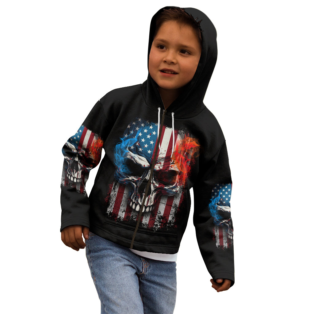 I Have Three Sides Skull Flag Kid Hoodie - Wonder Print Shop