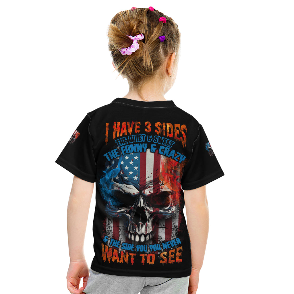 I Have Three Sides Skull Flag Kid T Shirt - Wonder Print Shop