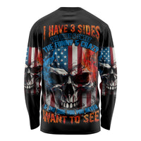 I Have Three Sides Skull Flag Long Sleeve Shirt - Wonder Print Shop