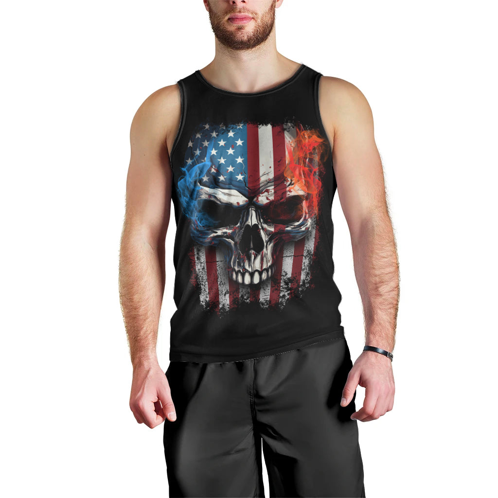 I Have Three Sides Skull Flag Men Tank Top - Wonder Print Shop