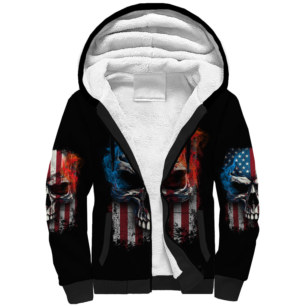 I Have Three Sides Skull Flag Sherpa Hoodie - Wonder Print Shop
