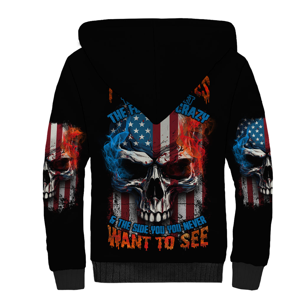 I Have Three Sides Skull Flag Sherpa Hoodie - Wonder Print Shop