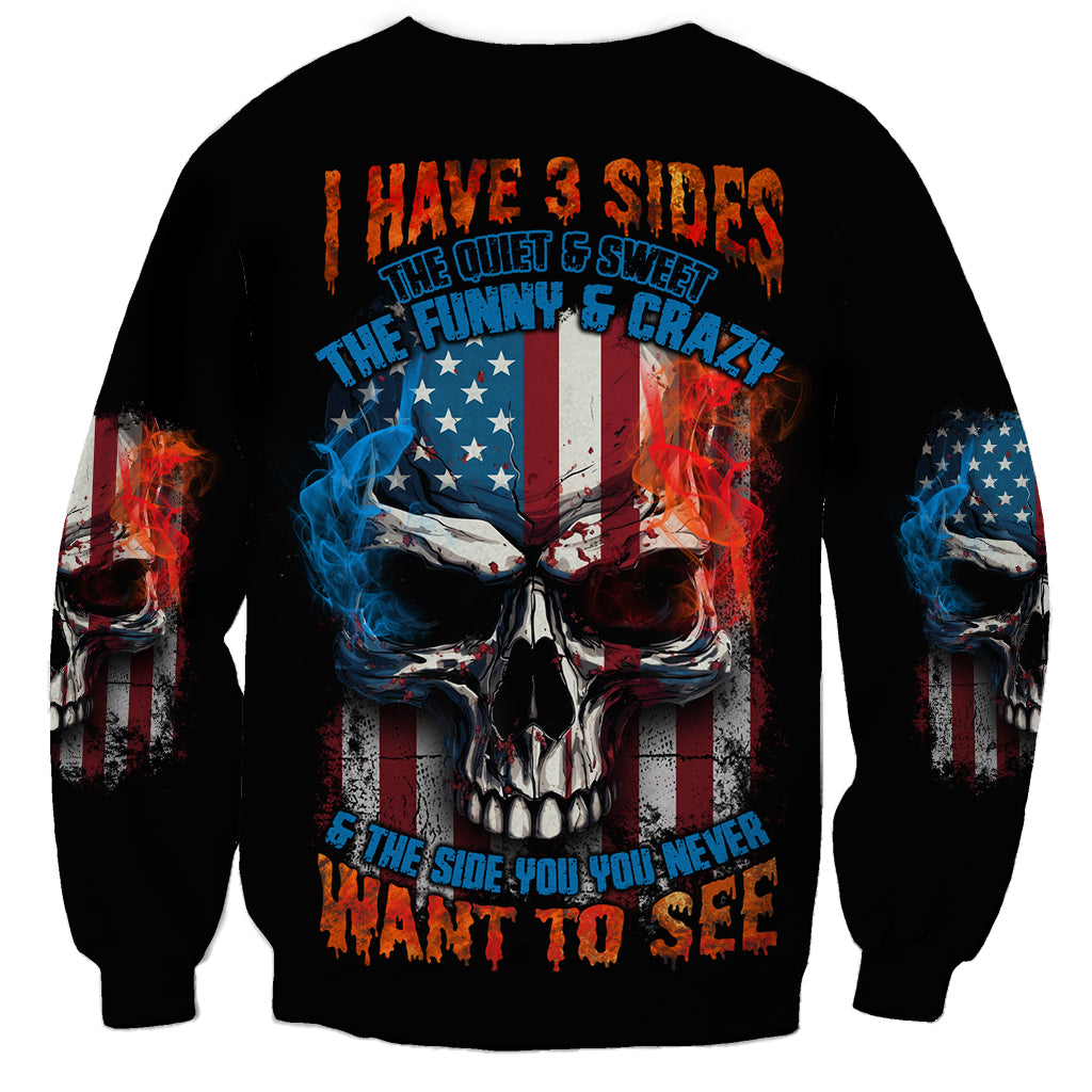 I Have Three Sides Skull Flag Sweatshirt - Wonder Print Shop