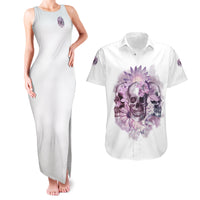 Stuck Between Idk Idc And IDGAF Skull Couples Matching Tank Maxi Dress and Hawaiian Shirt - Wonder Print Shop