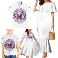 Stuck Between Idk Idc And IDGAF Skull Family Matching Mermaid Dress and Hawaiian Shirt - Wonder Print Shop