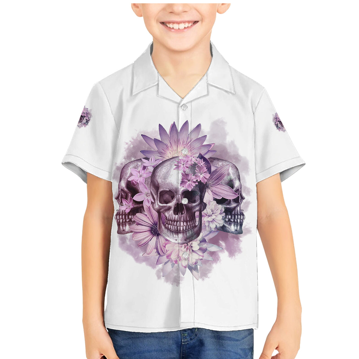 Stuck Between Idk Idc And IDGAF Skull Family Matching Mermaid Dress and Hawaiian Shirt - Wonder Print Shop