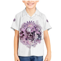 Stuck Between Idk Idc And IDGAF Skull Family Matching Mermaid Dress and Hawaiian Shirt - Wonder Print Shop