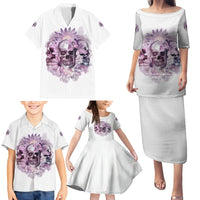Stuck Between Idk Idc And IDGAF Skull Family Matching Puletasi Dress and Hawaiian Shirt - Wonder Print Shop