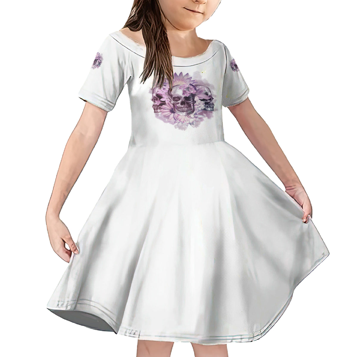 Stuck Between Idk Idc And IDGAF Skull Family Matching Short Sleeve Bodycon Dress and Hawaiian Shirt - Wonder Print Shop