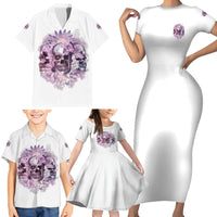Stuck Between Idk Idc And IDGAF Skull Family Matching Short Sleeve Bodycon Dress and Hawaiian Shirt - Wonder Print Shop