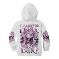 Stuck Between Idk Idc And IDGAF Skull Kid Hoodie - Wonder Print Shop