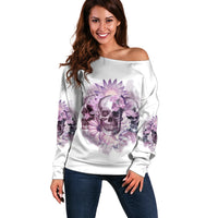 Stuck Between Idk Idc And IDGAF Skull Off Shoulder Sweater - Wonder Print Shop