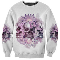 Stuck Between Idk Idc And IDGAF Skull Sweatshirt - Wonder Print Shop