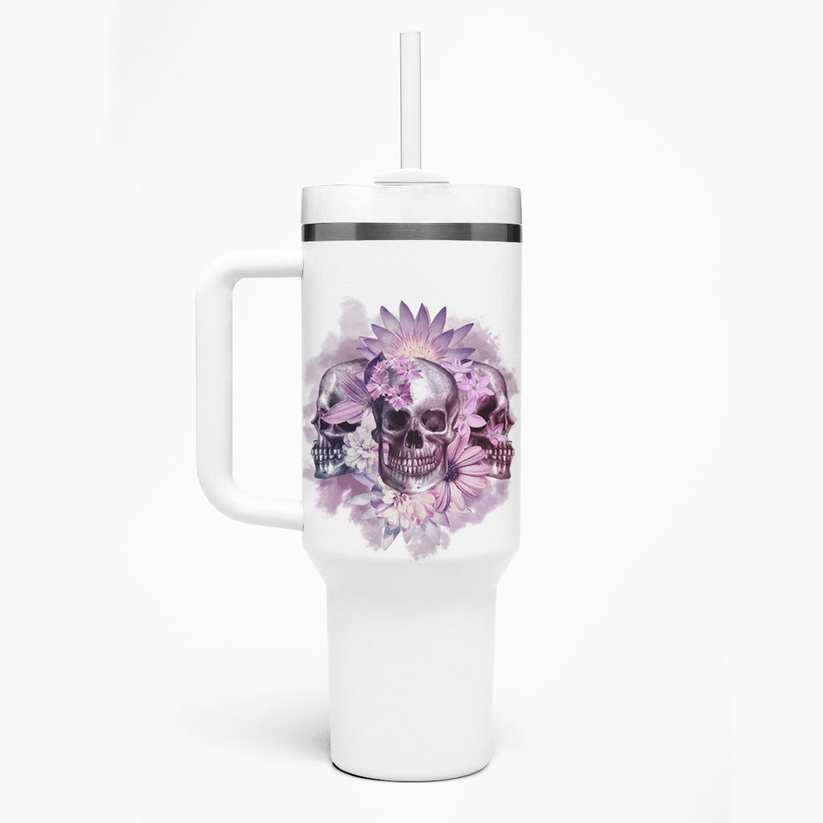 Stuck Between Idk Idc And IDGAF Skull Tumbler With Handle - Wonder Print Shop