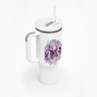 Stuck Between Idk Idc And IDGAF Skull Tumbler With Handle - Wonder Print Shop
