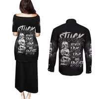 Stuck Between Idk Idc Idgaf Couples Matching Puletasi Dress and Long Sleeve Button Shirt - Wonder Print Shop