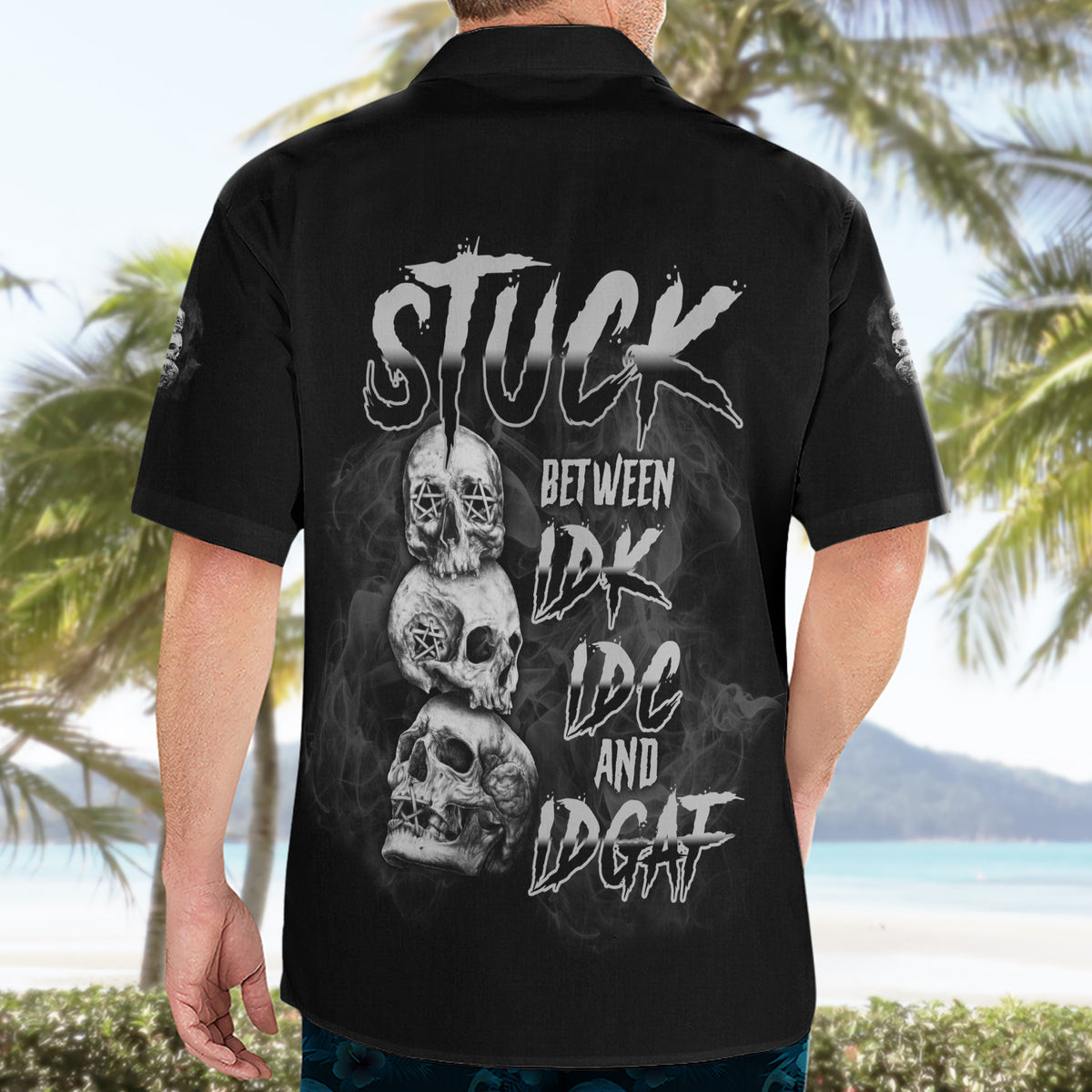Stuck Between Idk Idc Idgaf Hawaiian Shirt - Wonder Print Shop