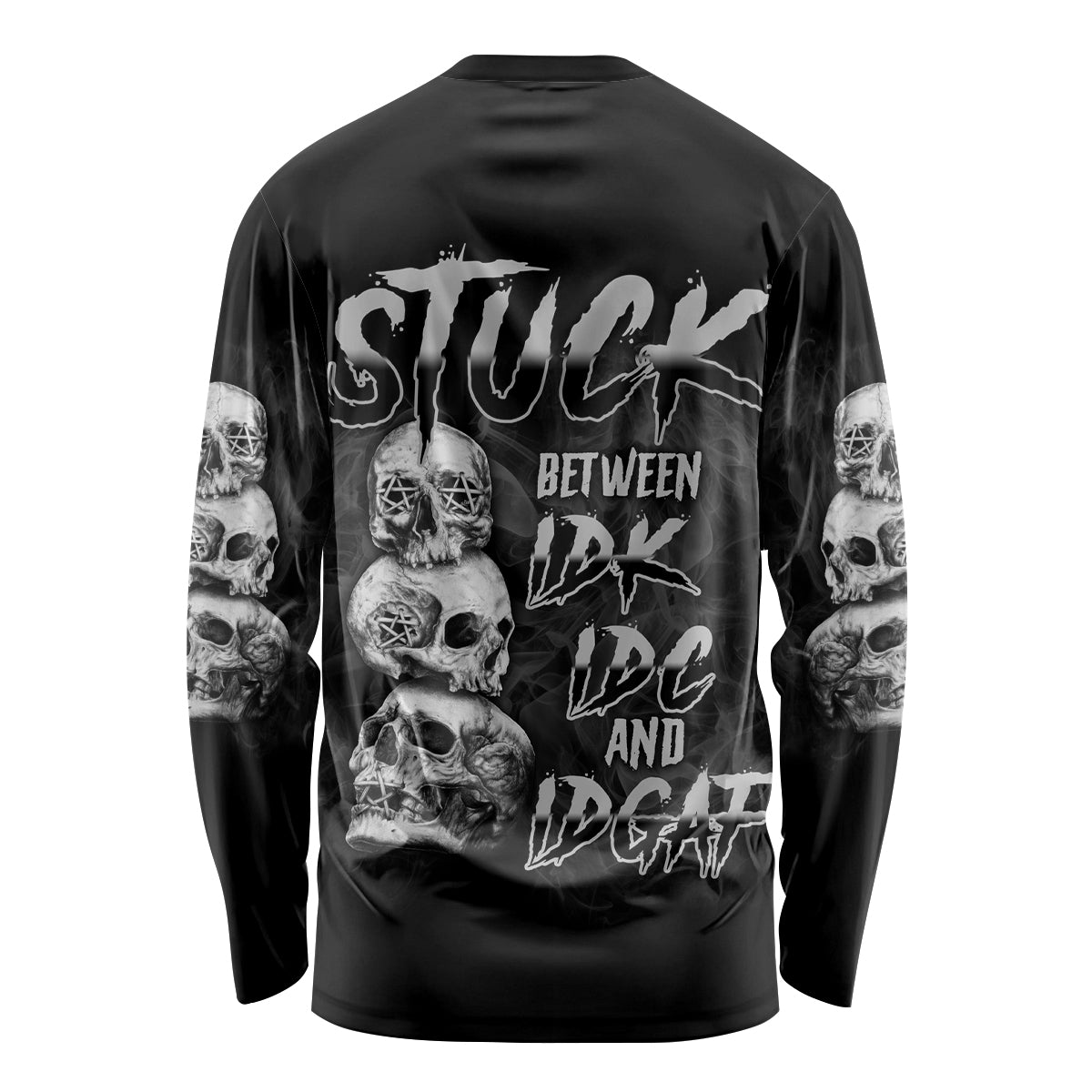 Stuck Between Idk Idc Idgaf Long Sleeve Shirt - Wonder Print Shop