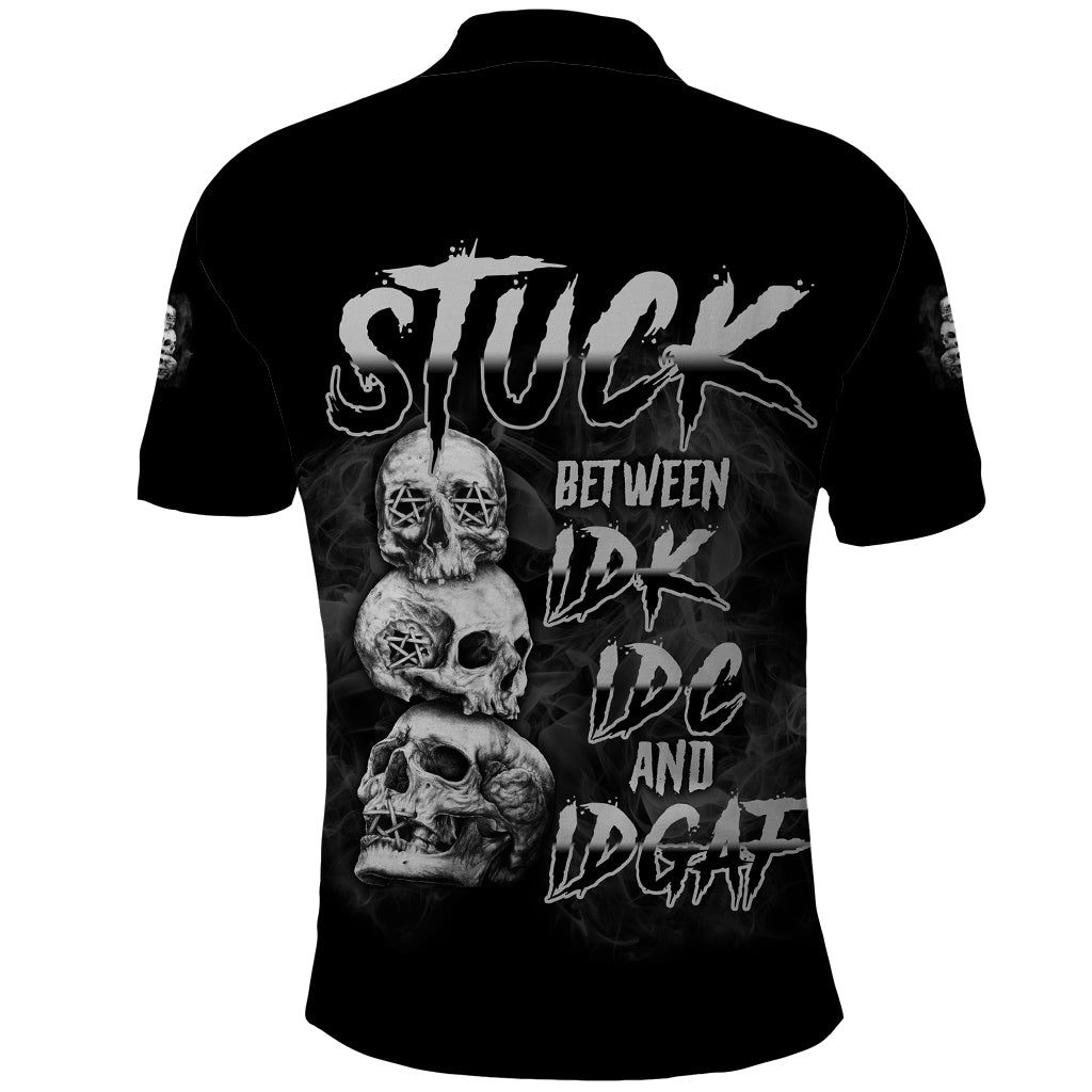 Stuck Between Idk Idc Idgaf Polo Shirt - Wonder Print Shop