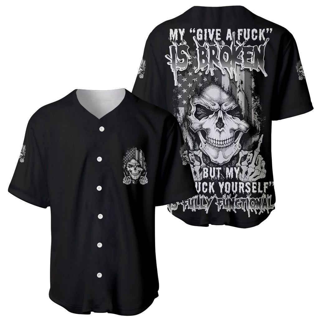 My Give A F Mad Skull Baseball Jersey - Wonder Print Shop