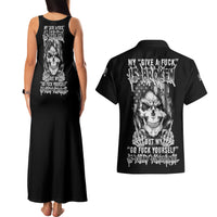 My Give A F Mad Skull Couples Matching Tank Maxi Dress and Hawaiian Shirt - Wonder Print Shop