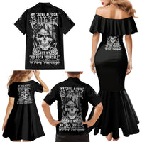 My Give A F Mad Skull Family Matching Mermaid Dress and Hawaiian Shirt - Wonder Print Shop