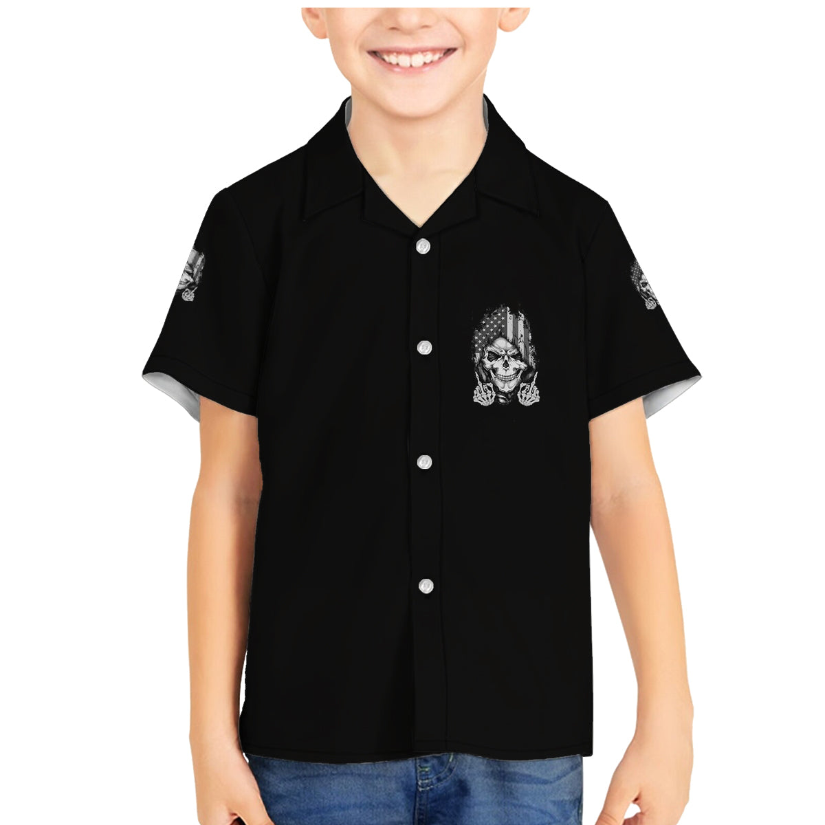 My Give A F Mad Skull Family Matching Mermaid Dress and Hawaiian Shirt - Wonder Print Shop