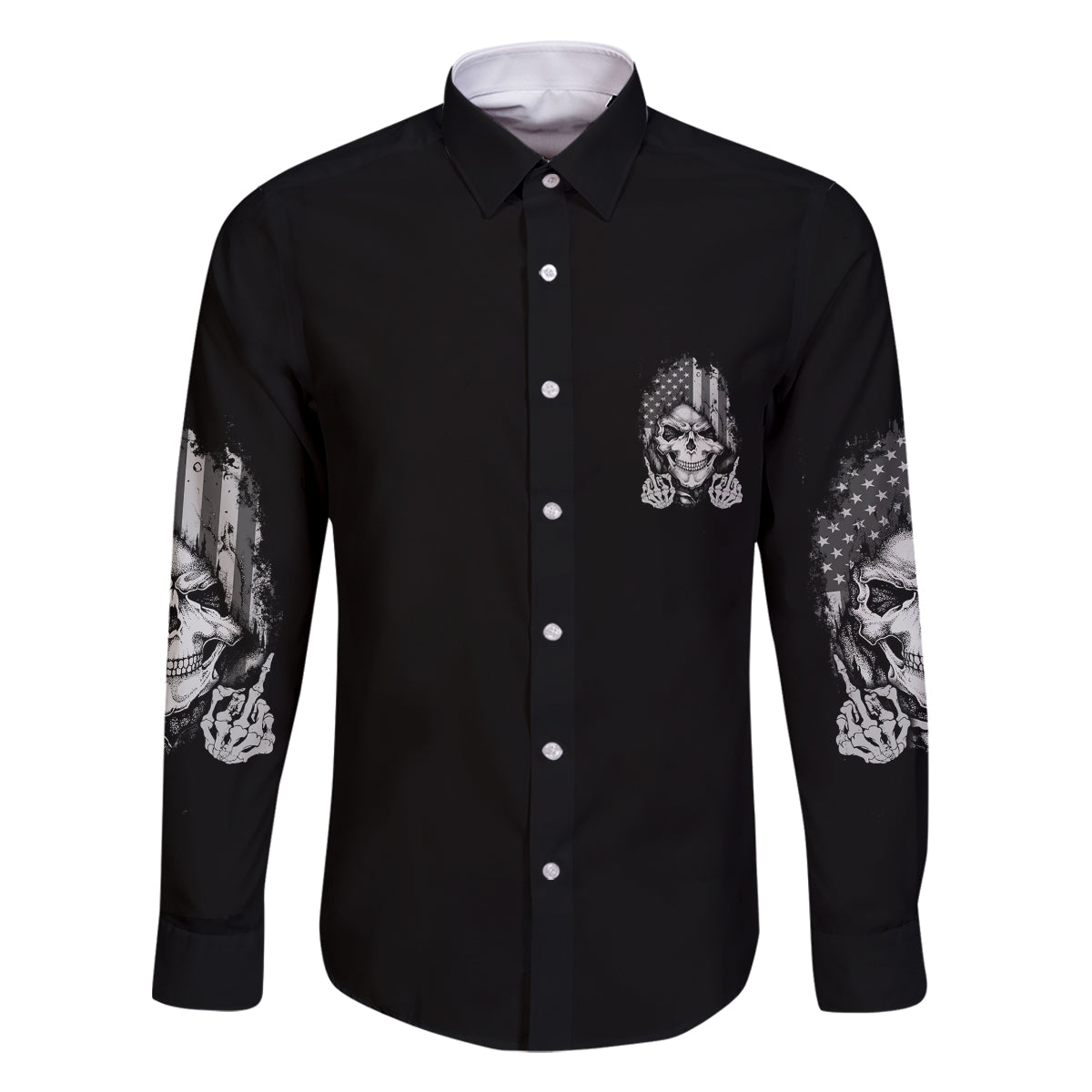 My Give A F Mad Skull Family Matching Off Shoulder Long Sleeve Dress and Hawaiian Shirt - Wonder Print Shop