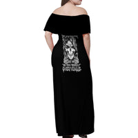 My Give A F Mad Skull Family Matching Off Shoulder Maxi Dress and Hawaiian Shirt - Wonder Print Shop