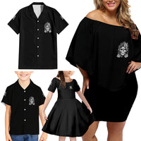 My Give A F Mad Skull Family Matching Off Shoulder Short Dress and Hawaiian Shirt - Wonder Print Shop
