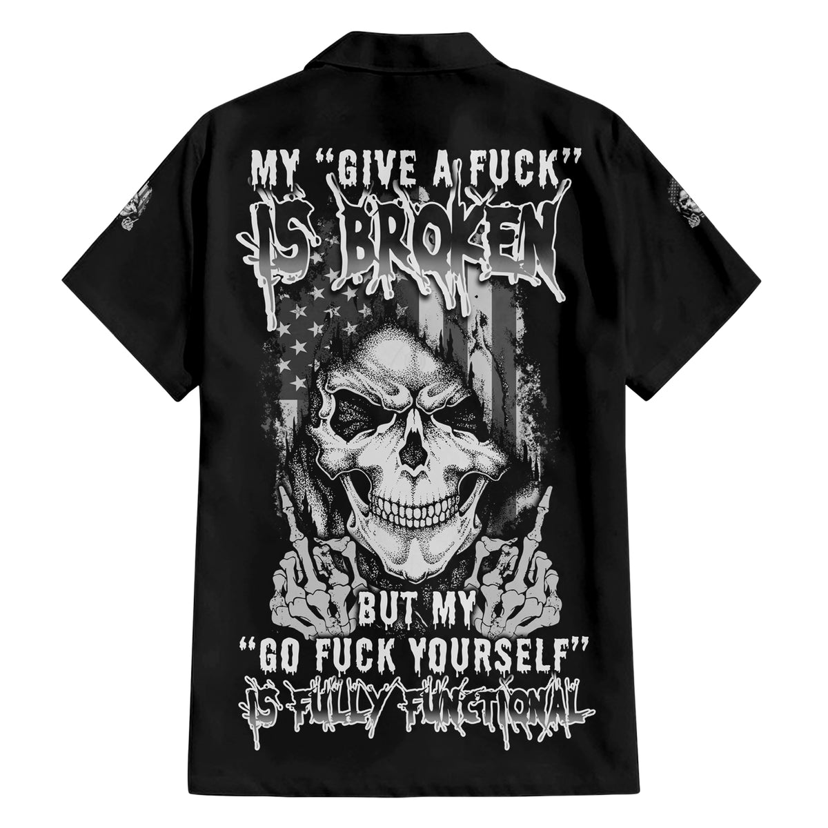 My Give A F Mad Skull Family Matching Short Sleeve Bodycon Dress and Hawaiian Shirt - Wonder Print Shop