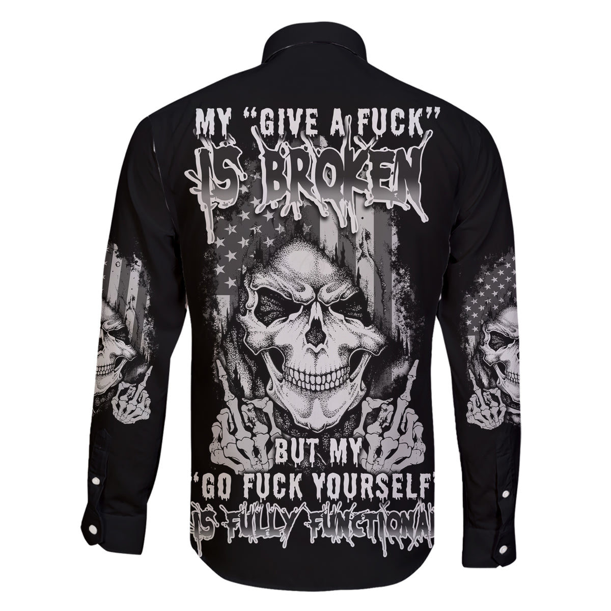 My Give A F Mad Skull Family Matching Short Sleeve Bodycon Dress and Hawaiian Shirt - Wonder Print Shop