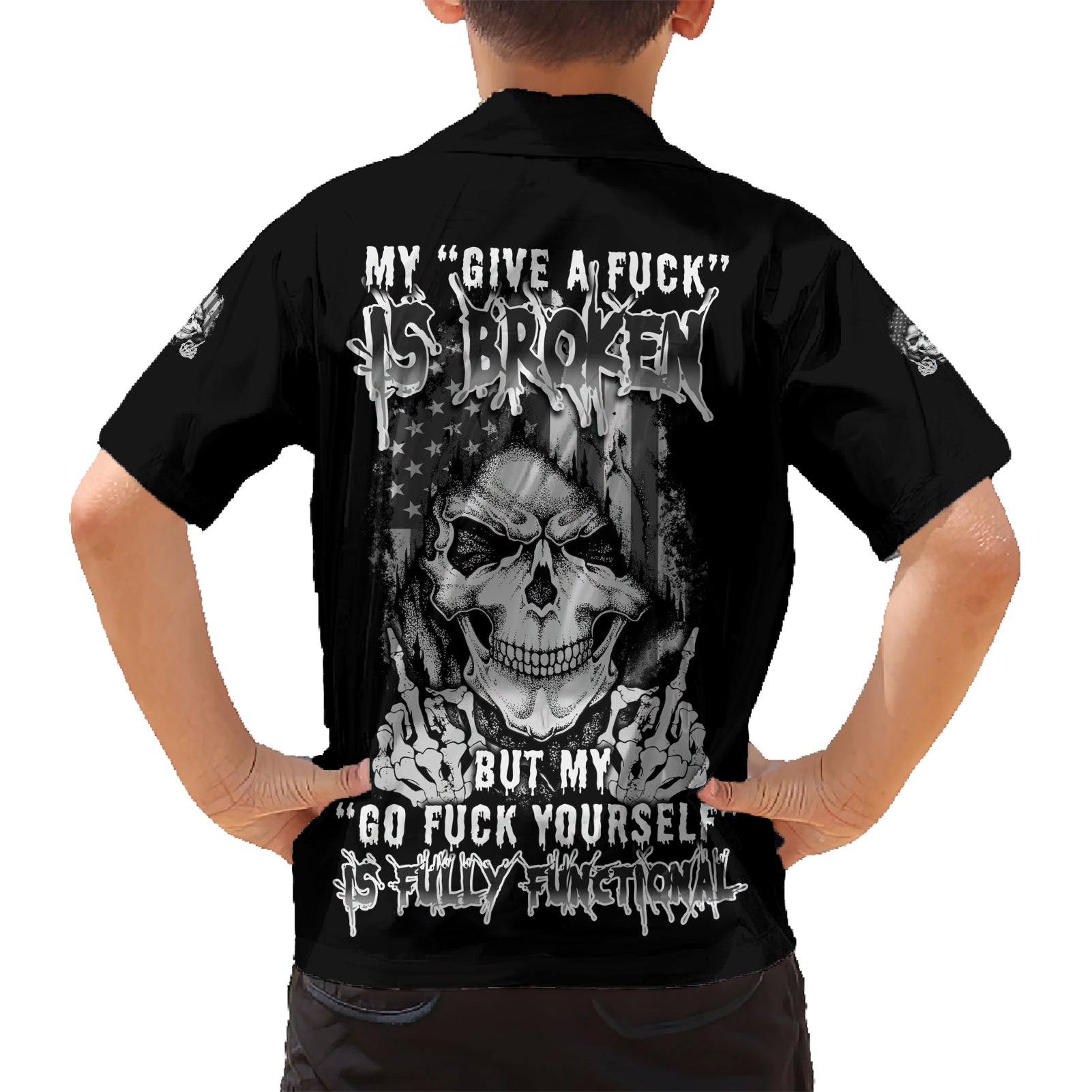 My Give A F Mad Skull Kid Hawaiian Shirt - Wonder Print Shop