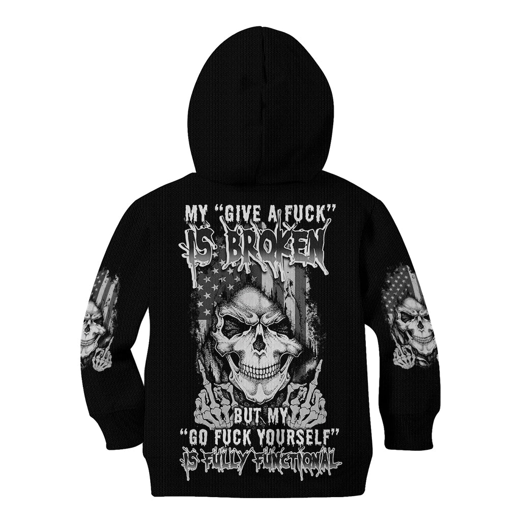 My Give A F Mad Skull Kid Hoodie - Wonder Print Shop