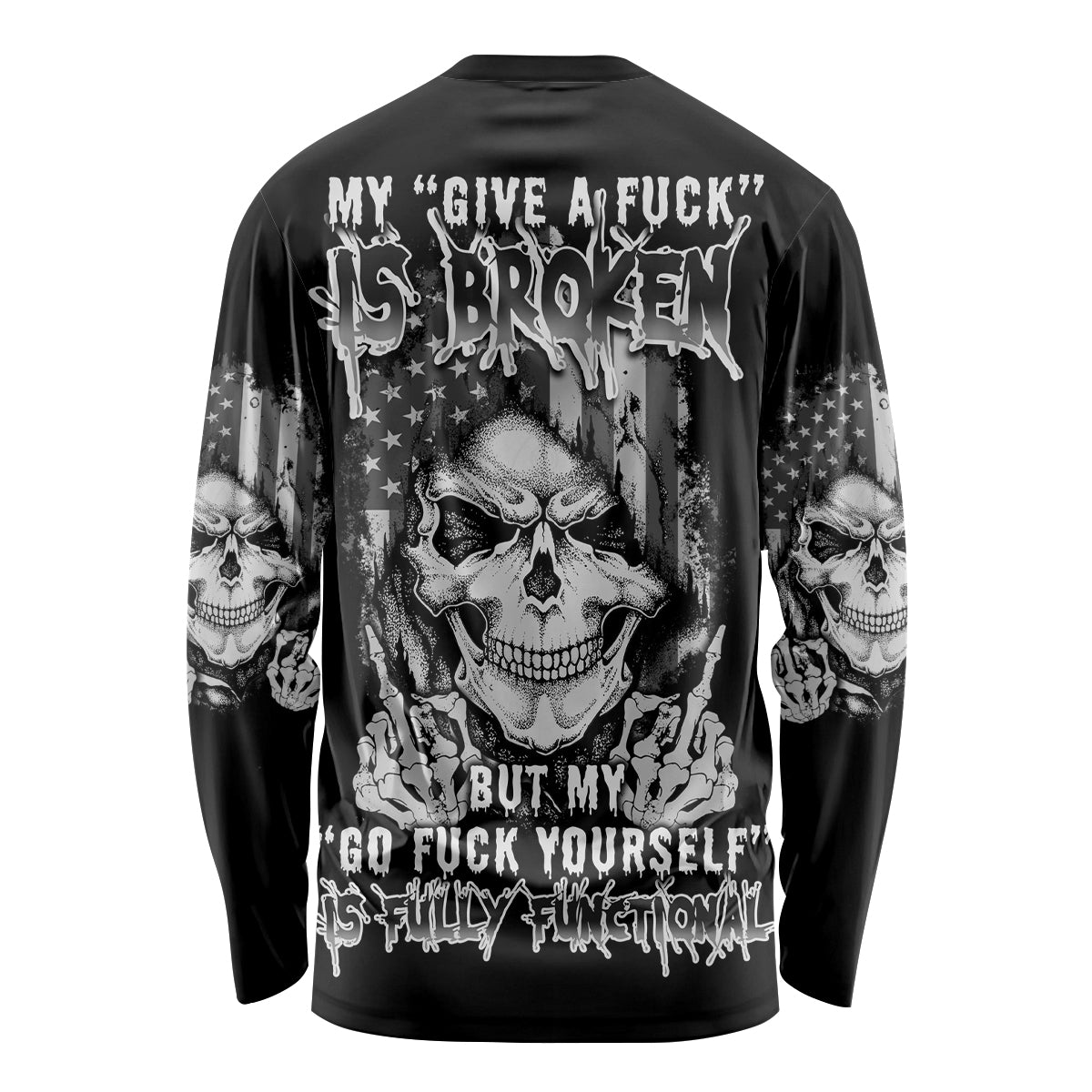 My Give A F Mad Skull Long Sleeve Shirt - Wonder Print Shop