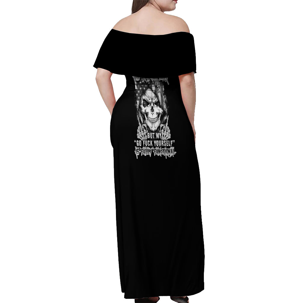 My Give A F Mad Skull Off Shoulder Maxi Dress - Wonder Print Shop