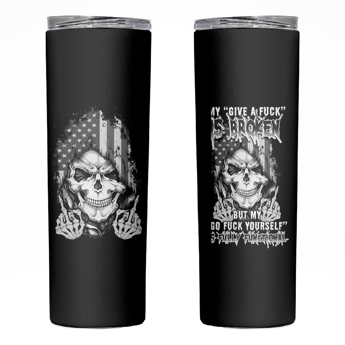 My Give A F Mad Skull Skinny Tumbler - Wonder Print Shop